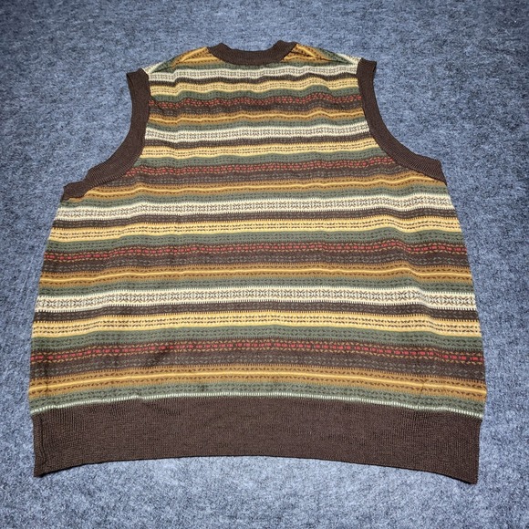 GAP Mens Merino Wool Pullover V-Neck Sweater Vest Brown Fall Autumn Shades XL - Picture 4 of 6